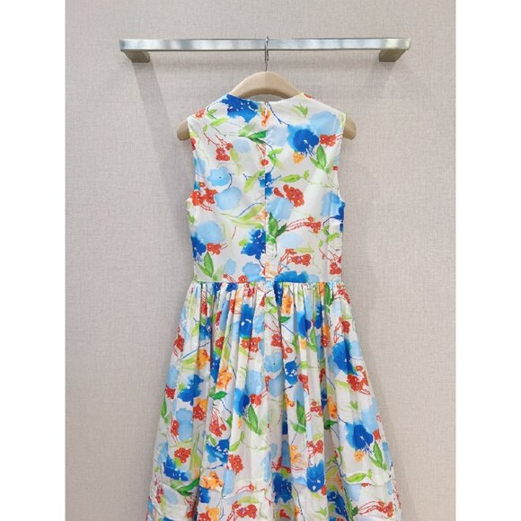 CAROLINA HERRERA Floral Print Cotton Dress - Picture 6 of 7